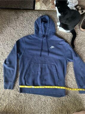 Nike Blue Pullover Hoodie with Small Chest Swoosh